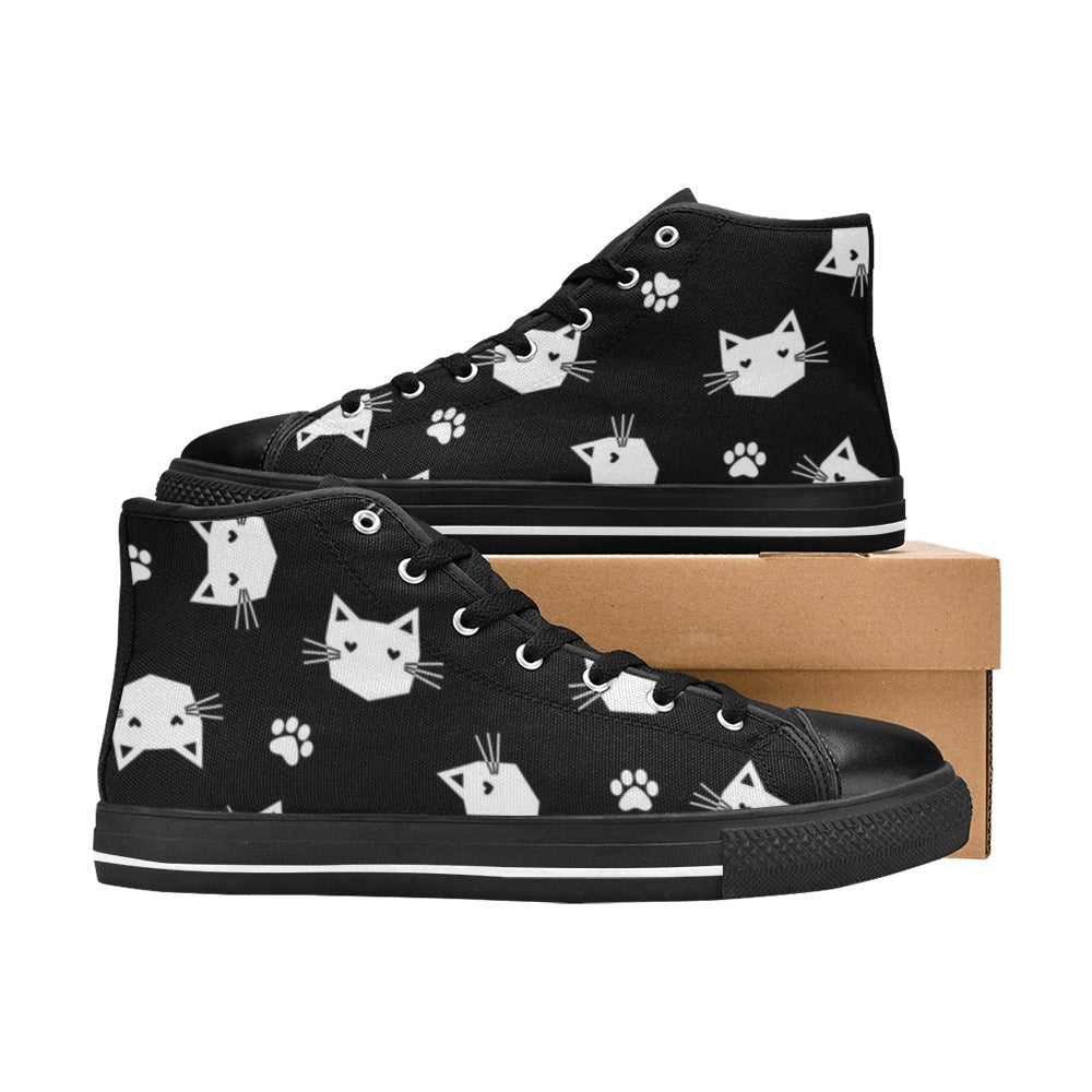 Geometric Cats - Women's High Top Canvas Shoes