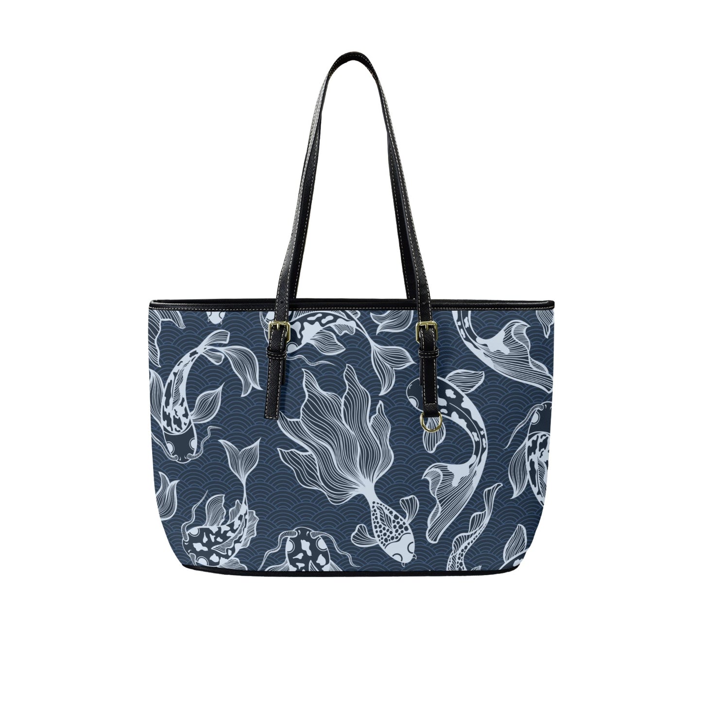 Blue Fish - Leather Tote Bag-Large