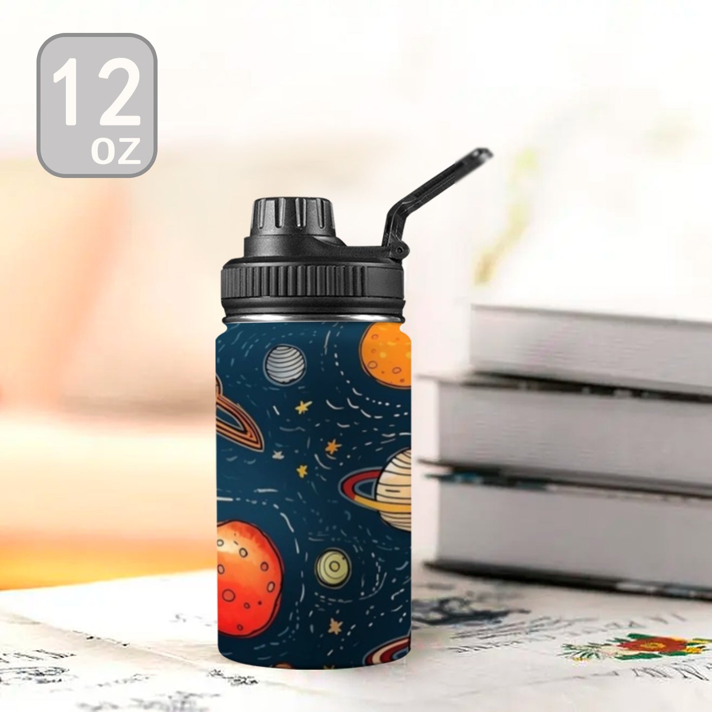 Galaxy - Kids Water Bottle with Chug Lid (12 oz) Kids Water Bottle with Chug Lid Printed Offshore Space