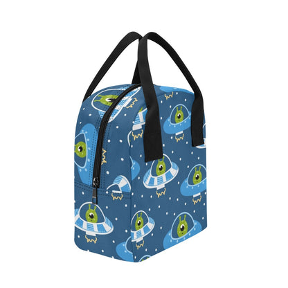 Cute Aliens in UFOs - Lunch Bag