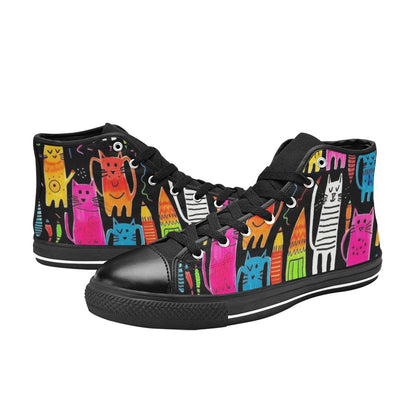 Colourful Cats - Women's High Top Canvas Shoes