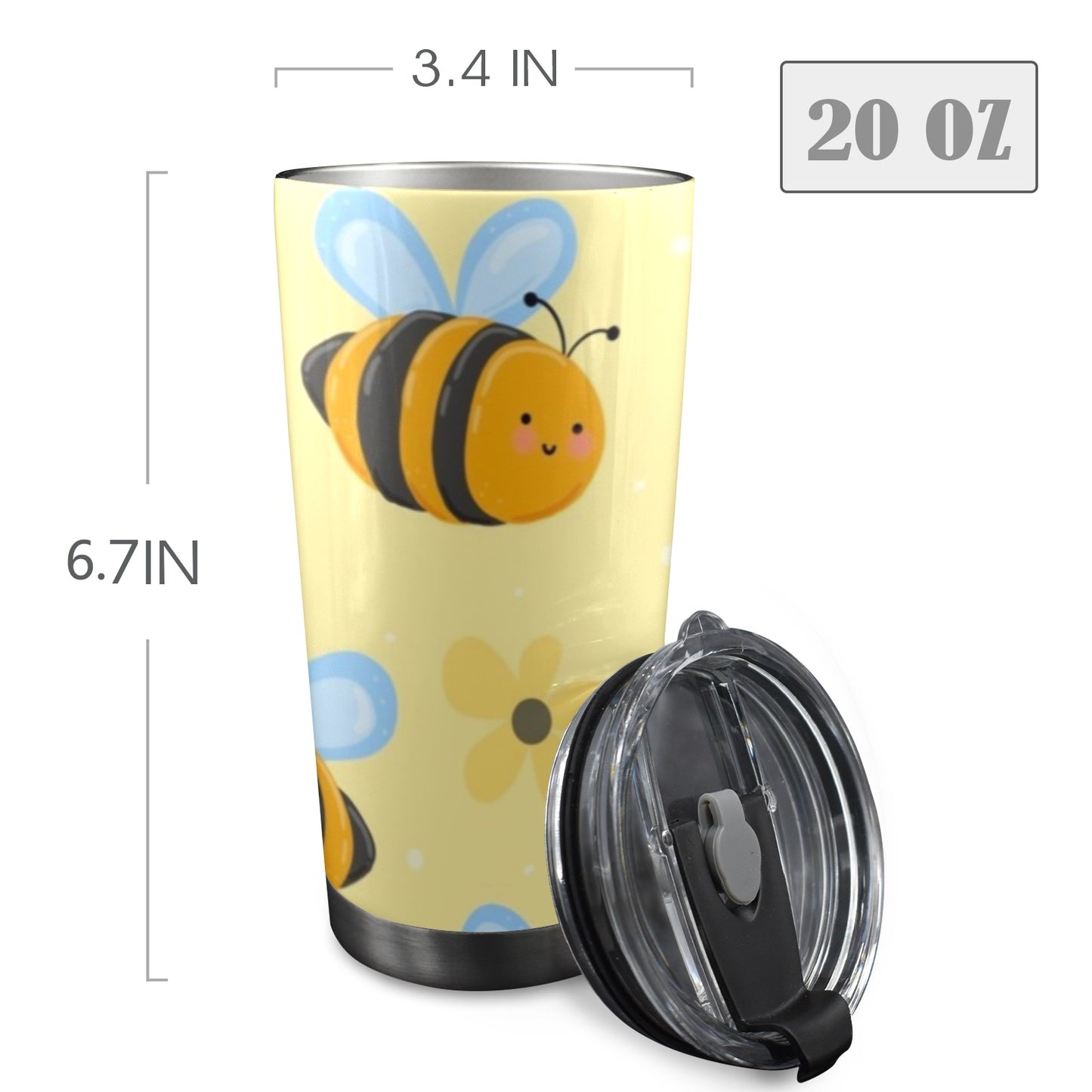 Bright Bees - 20oz Travel Mug / Tumbler