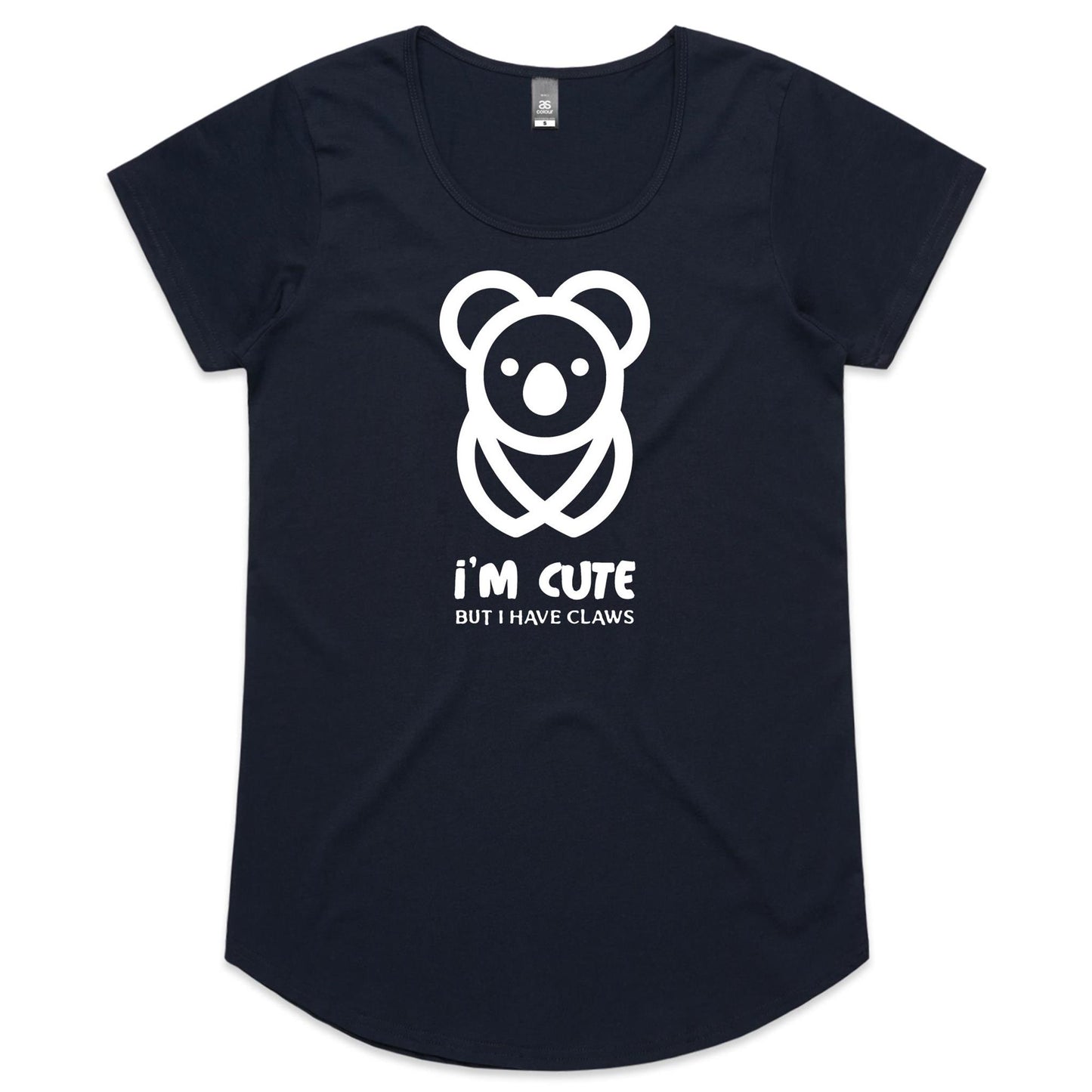 Koala, I'm Cute But I Have Claws- Womens Scoop Neck T-Shirt