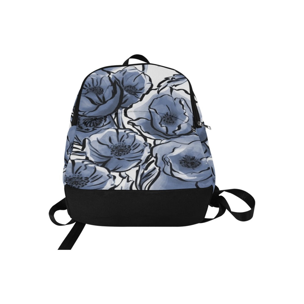 Blue And White Floral - Fabric Backpack for Adult Adult Casual Backpack Plants
