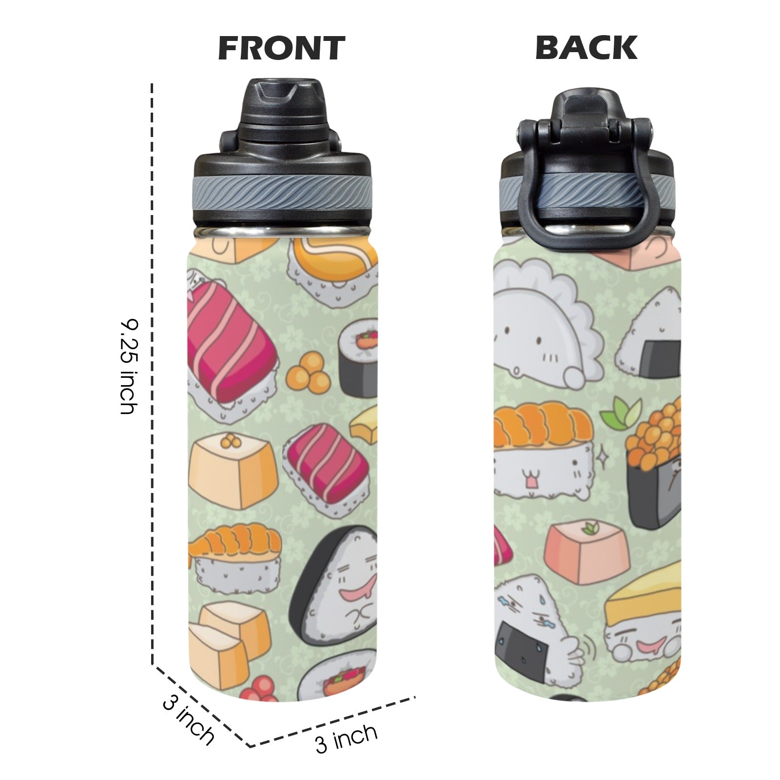 Sushi - Insulated Water Bottle with Dual-Use Lid (18oz) Insulated Water Bottle with Dual-Use Lid (18oz) Printed Offshore