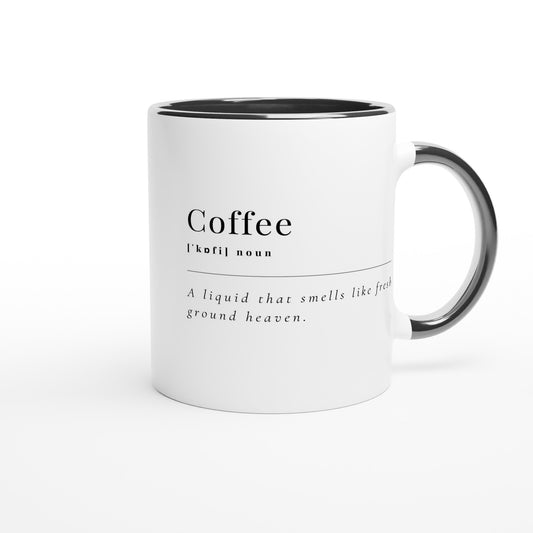 Coffee Definition - White 11oz Ceramic Mug with Color Inside Ceramic Black Colour 11oz Mug Coffee