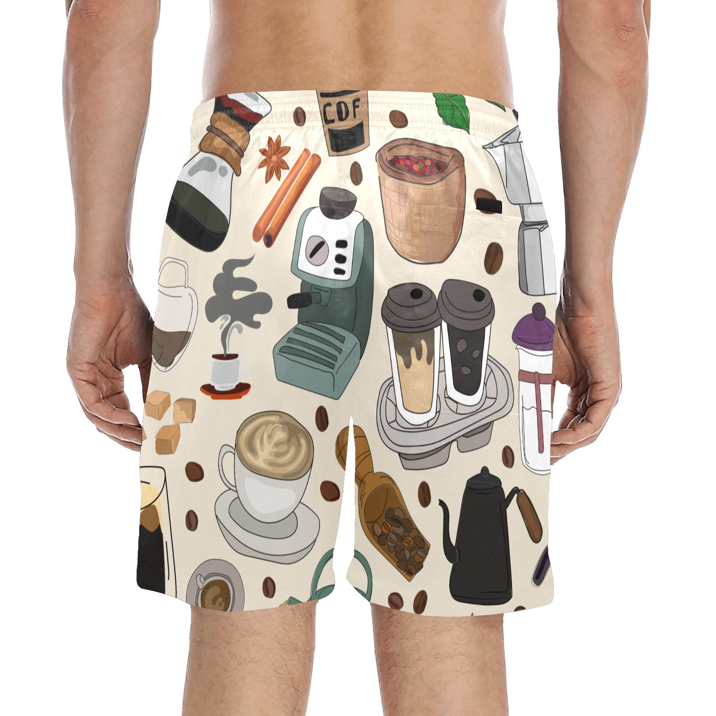 All The Coffee - Men's Mid-Length Beach Shorts