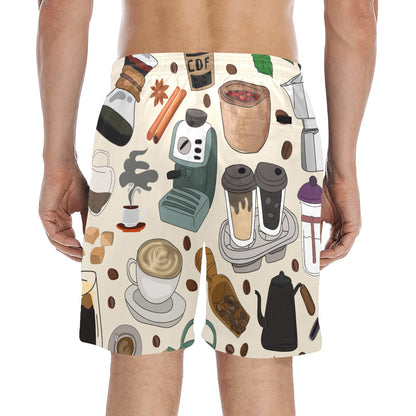 All The Coffee - Men's Mid-Length Beach Shorts