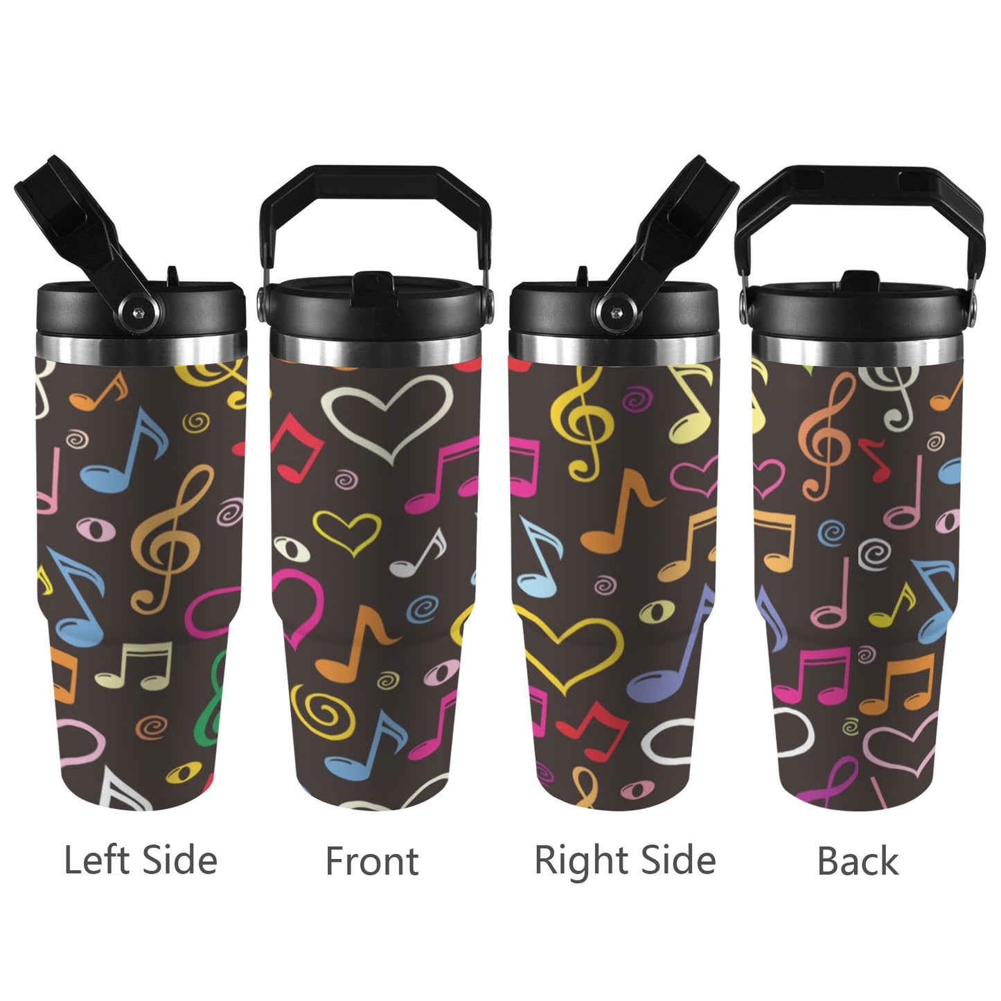 Music Notes - 30oz Tumbler with Top Handle