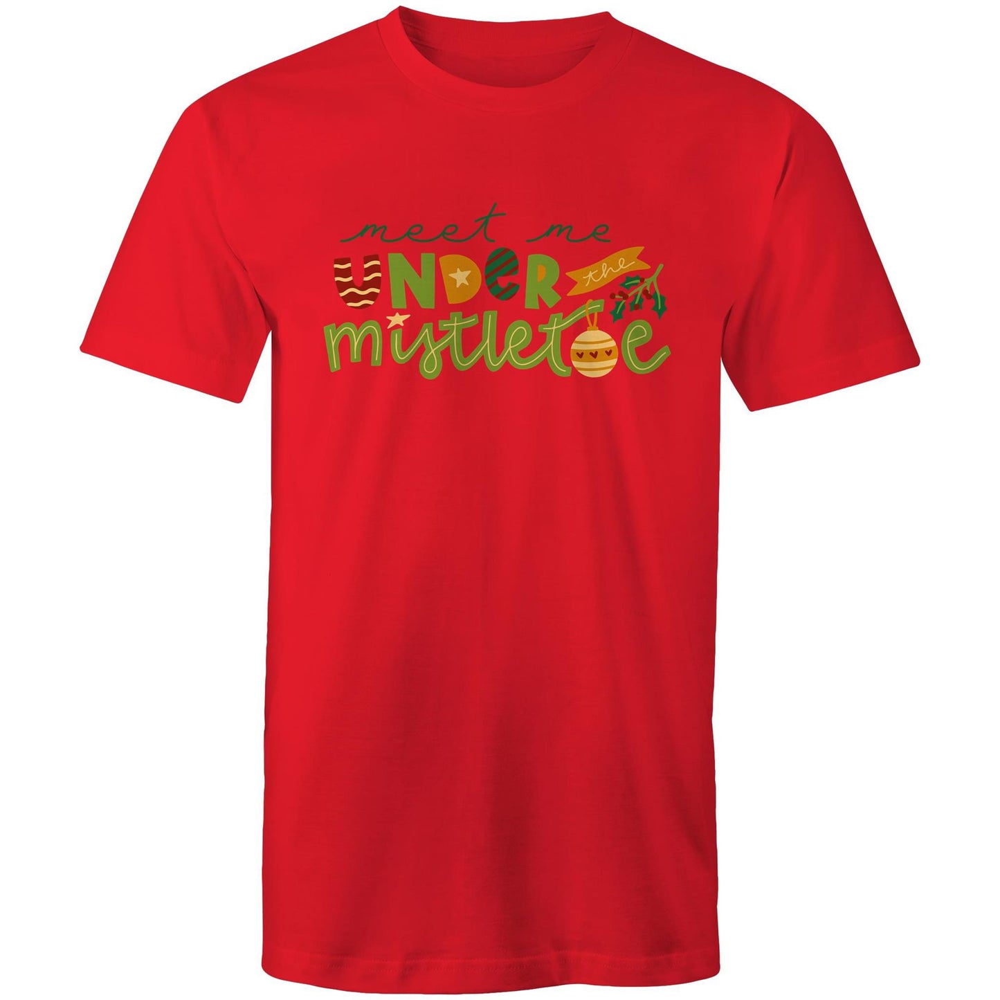 Meet Me Under The Mistletoe, Christmas - Mens T-Shirt