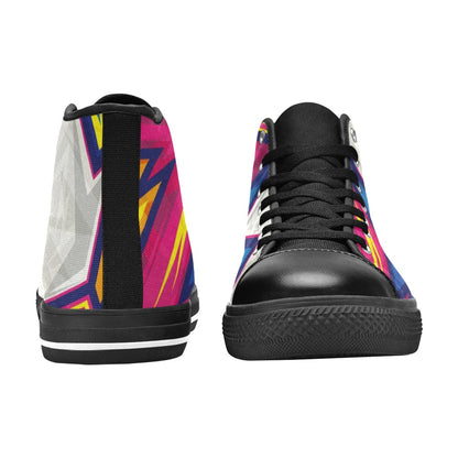 Abstract Bright - Men's High Top Canvas Shoes