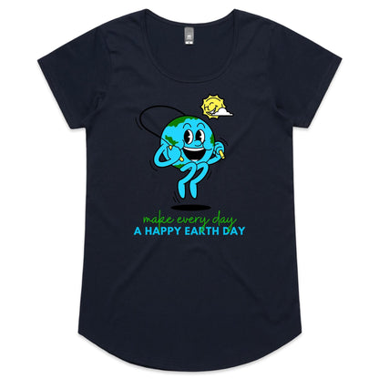 Make Every Day A Happy Earth Day - Womens Scoop Neck T-Shirt