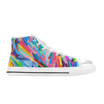 Brushstrokes - Women's High Top Canvas Shoes