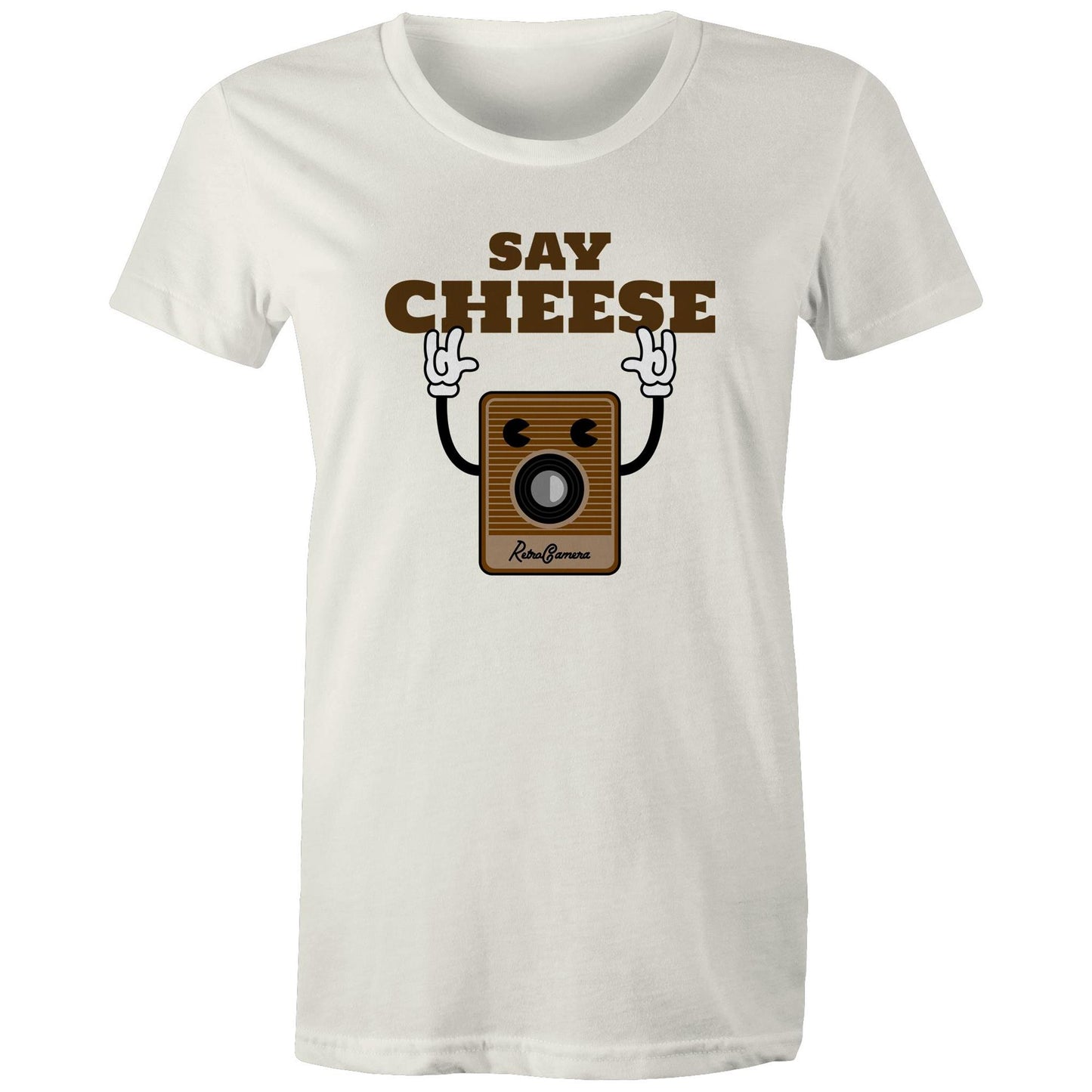 Say Cheese, Vintage Camera - Womens T-shirt