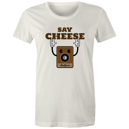 Say Cheese, Vintage Camera - Womens T-shirt