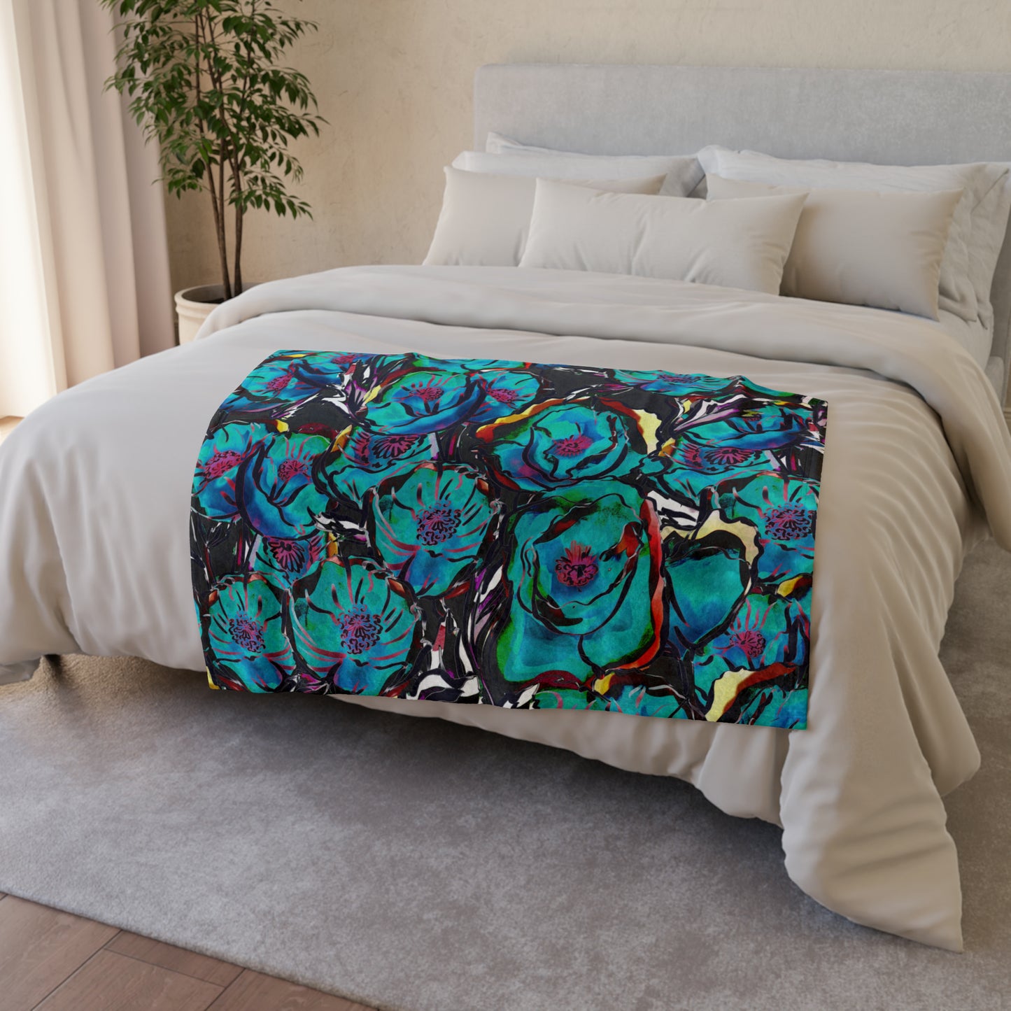 Vibrant Floral - Soft Polyester Blanket 30'' × 40'' Blanket Plants