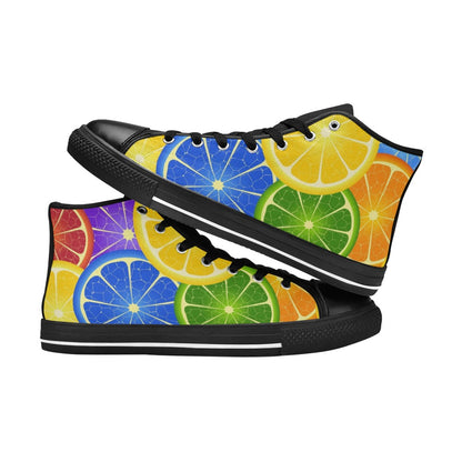 Citrus - Men's High Top Canvas Shoes