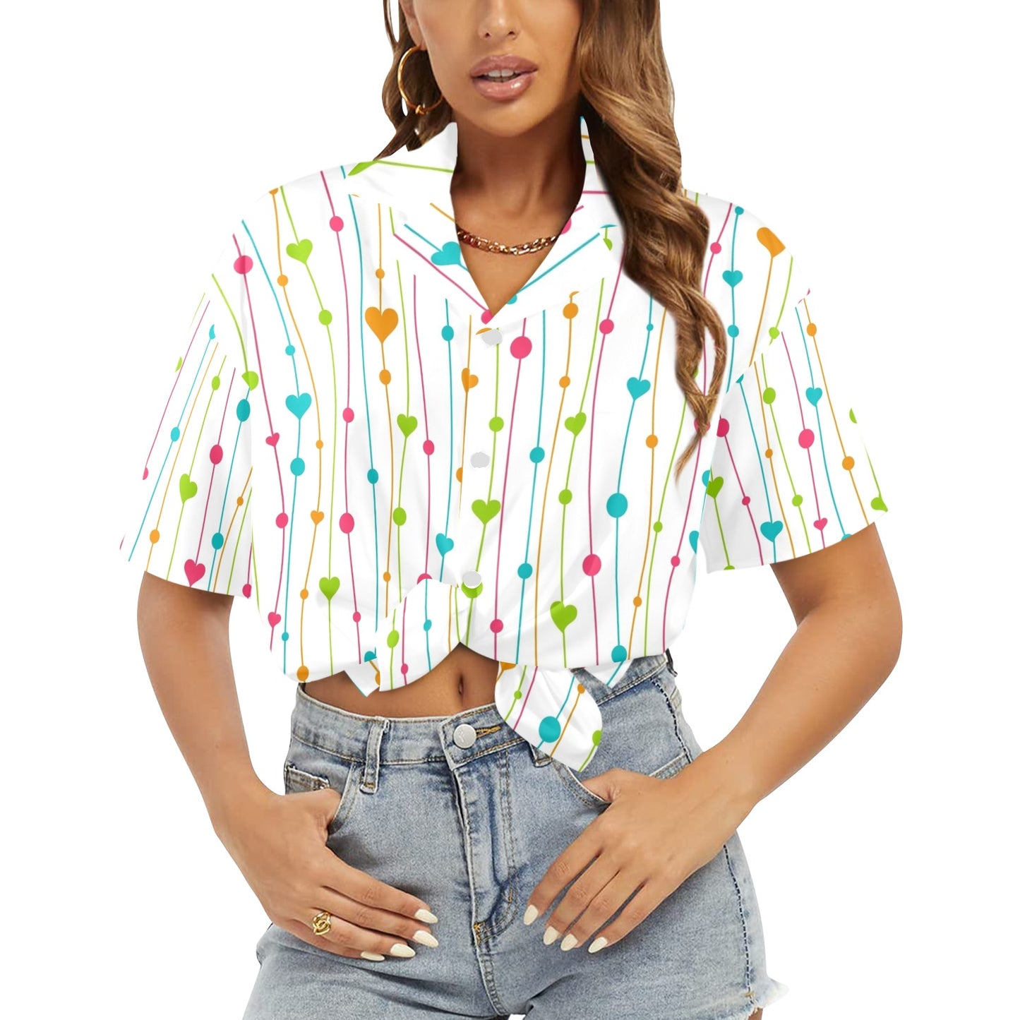 Heart Lines - Womens Hawaiian Shirt