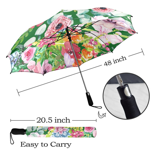 Bright Floral - Semi-Automatic Foldable Umbrella Semi-Automatic Foldable Umbrella