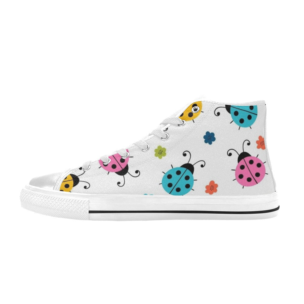 Ladybugs - Women's High Top Canvas Shoes