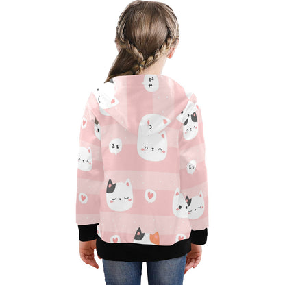 Pink Cats - Senior Girls Zip Up Hoodie