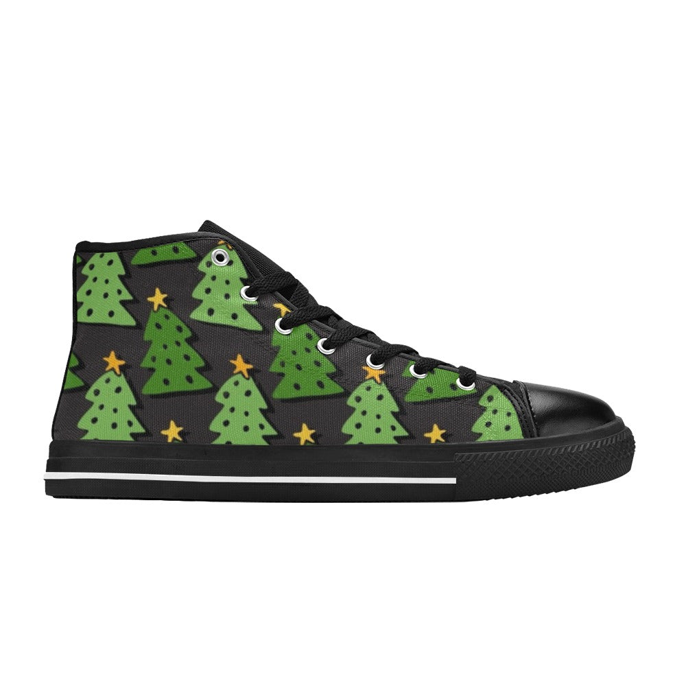 Christmas Trees - Kids High Top Canvas Shoes