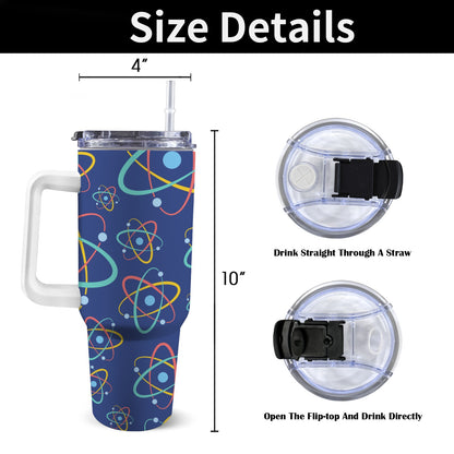 Atoms - 40oz Tumbler with White Handle