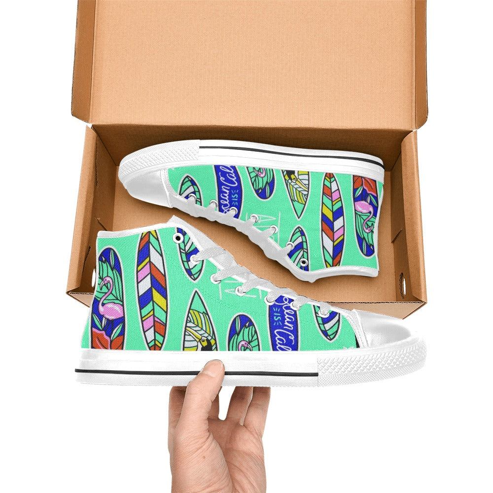 Aloha Surfboards - Men's High Top Canvas Shoes