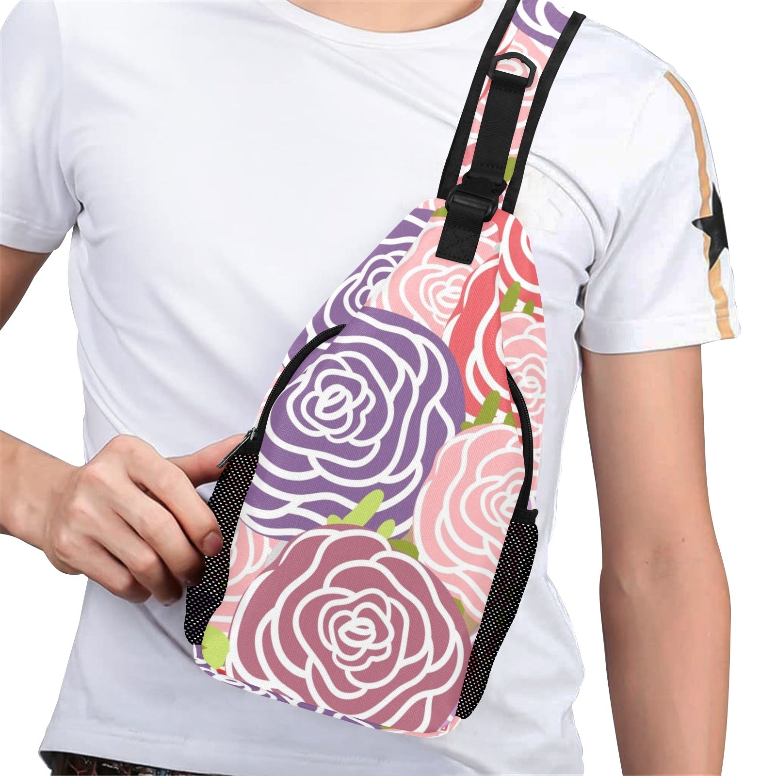Abstract Roses - Cross-Body Chest Bag Cross-Body Chest Bag