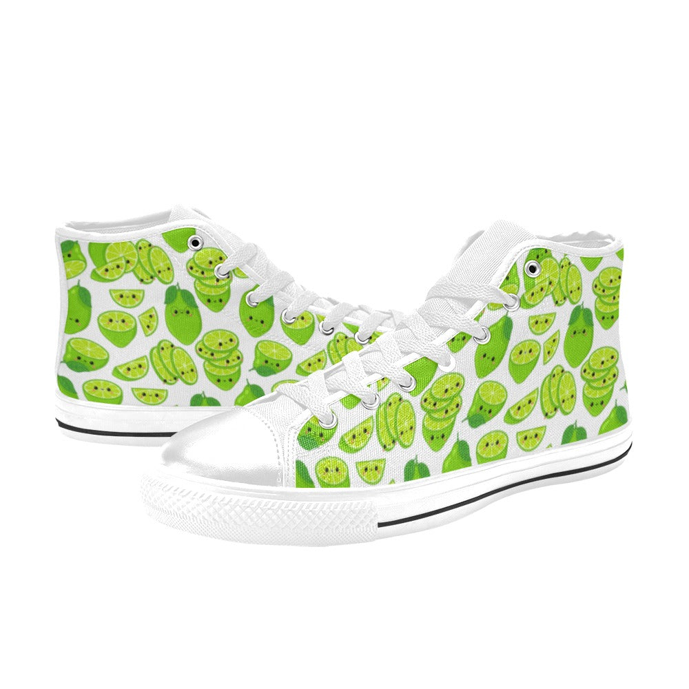 Cute Limes - Women's High Top Canvas Shoes