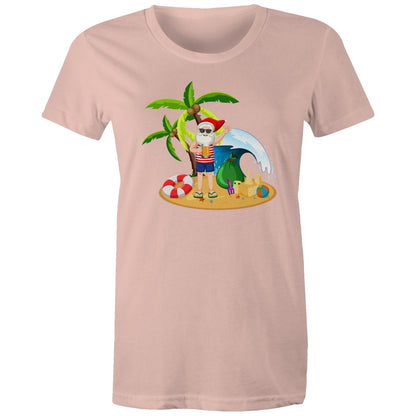 Summer Surf Santa - Womens T-shirt