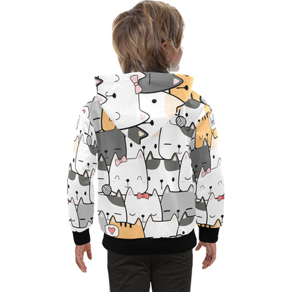 Cat Hello - Senior Boys Zip Up Hoodie