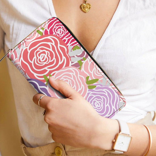 Abstract Roses - Leather Wallet / Purse