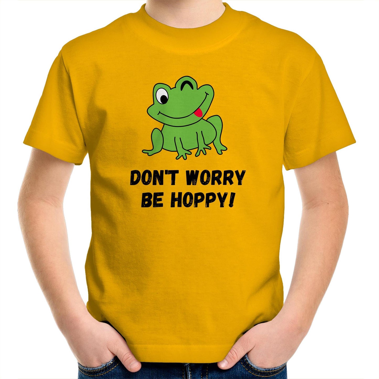 Don't Worry Be Hoppy, Frog - Kids Youth T-Shirt