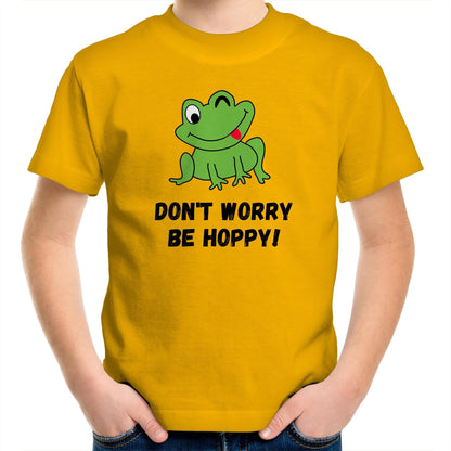 Don't Worry Be Hoppy, Frog - Kids Youth T-Shirt