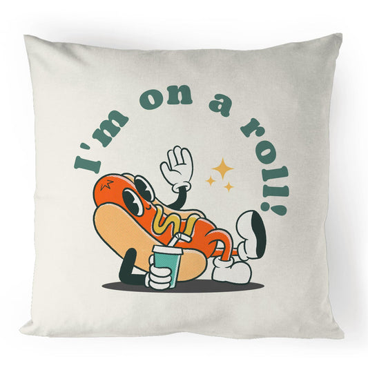 Hot Dog, I'm On A Roll - 100% Linen Cushion Cover Default Title Linen Cushion Cover Food