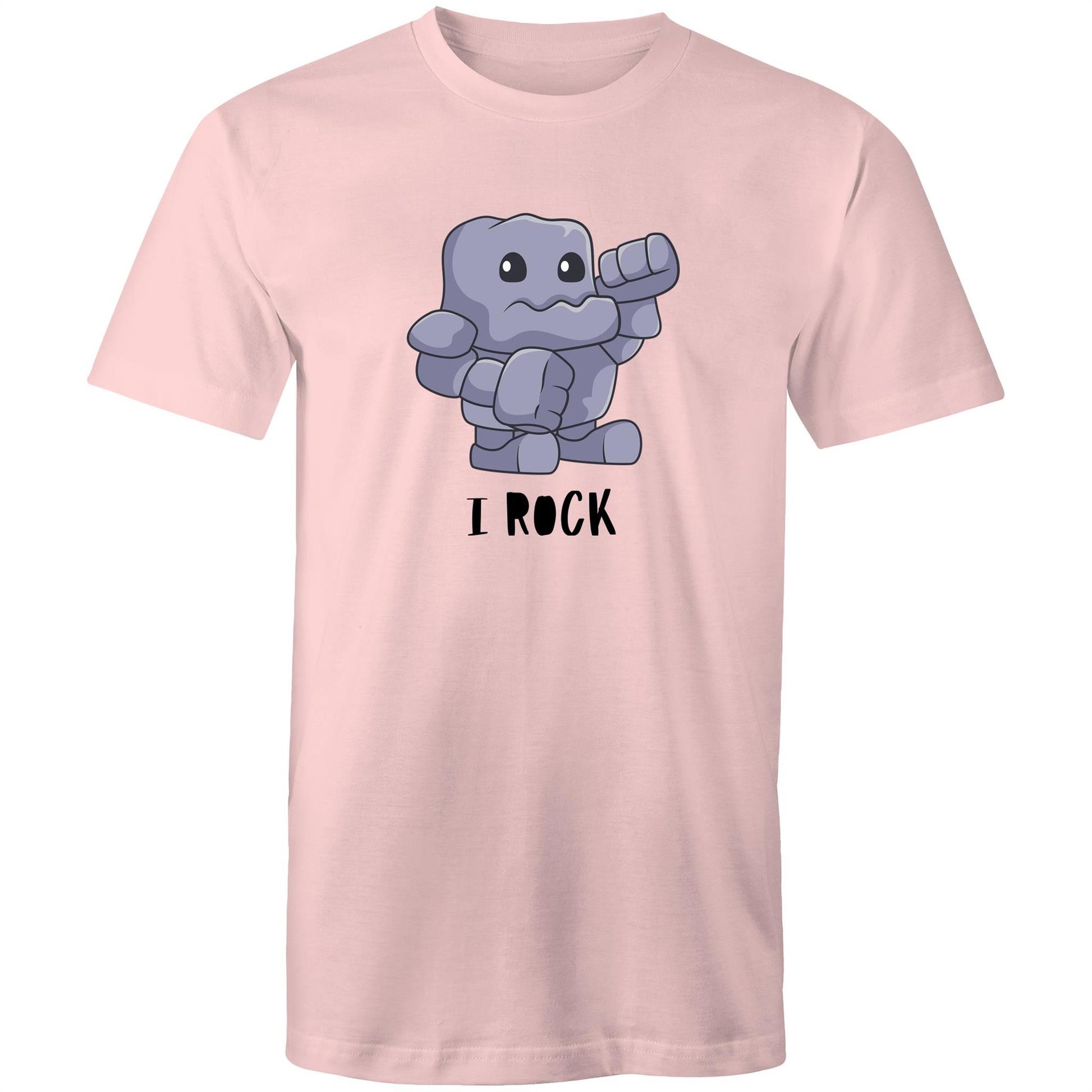 I Rock - Mens T-Shirt Pink Mens T-shirt Music