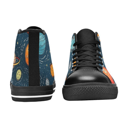 Galaxy - Women's High Top Canvas Shoes