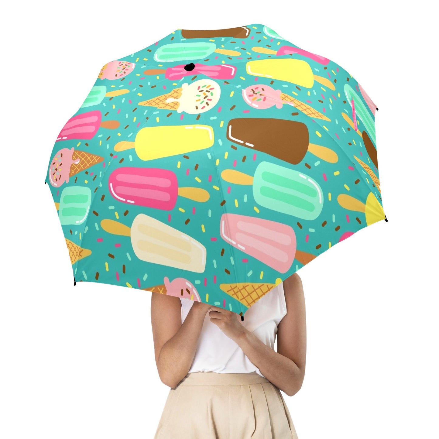 Ice Cream - Semi-Automatic Foldable Umbrella Semi-Automatic Foldable Umbrella