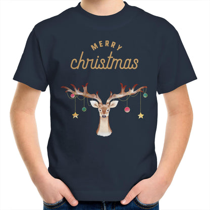 Merry Christmas Reindeer - Kids Youth T-Shirt