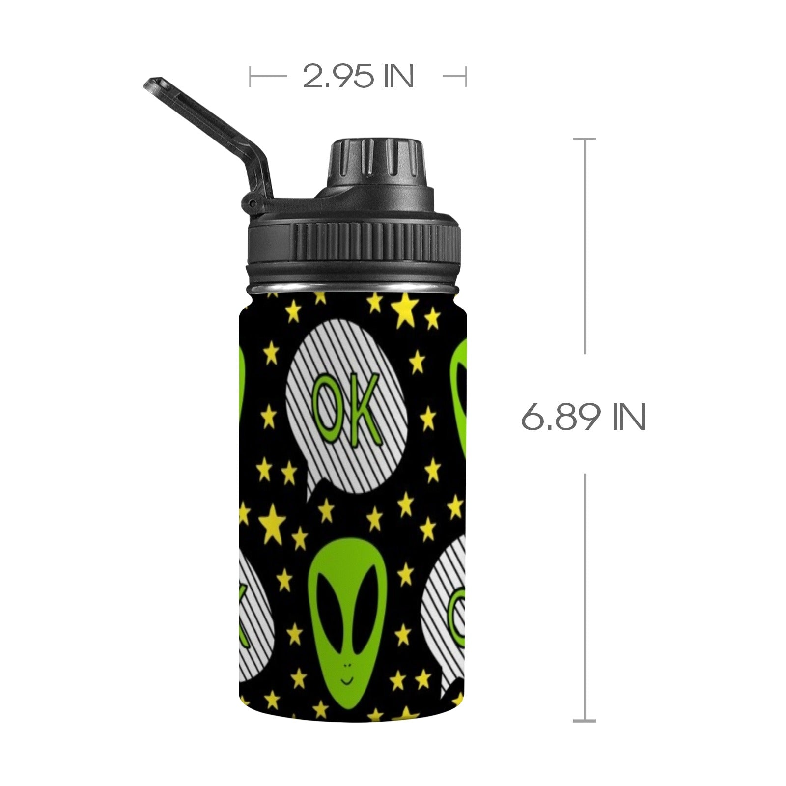 Alien OK - Kids Water Bottle with Chug Lid (12 oz) Kids Water Bottle with Chug Lid Printed Offshore