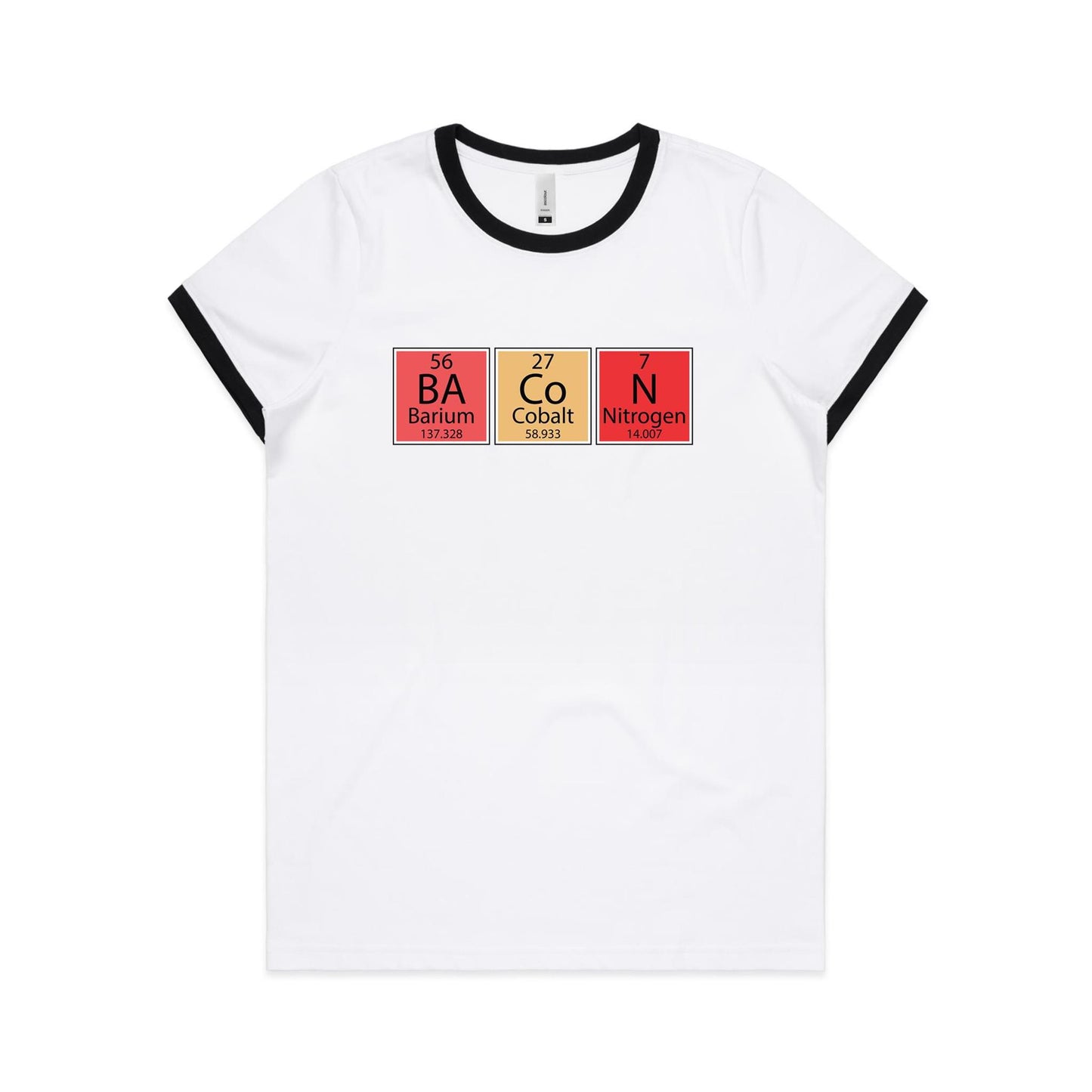 Bacon Periodic Table - Women's Ringer Tee