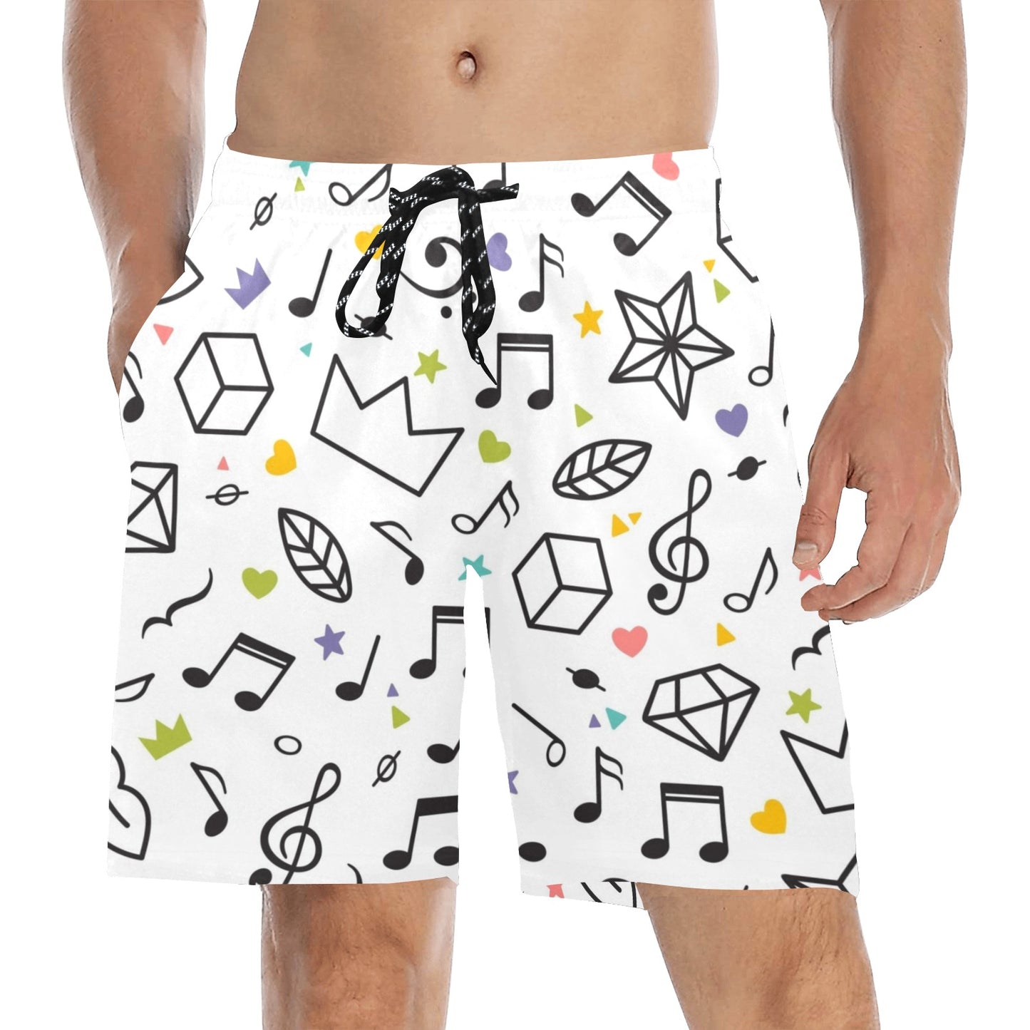 Music Time - Men's Mid-Length Beach Shorts