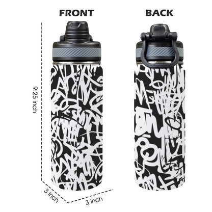 Graffiti - Insulated Water Bottle with Dual-Use Lid (18oz)