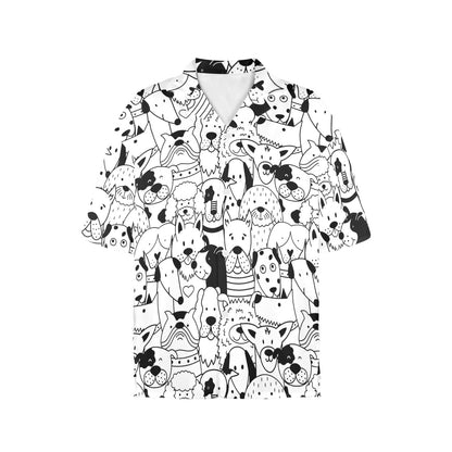 Black And White Dogs - Womens Hawaiian Shirt