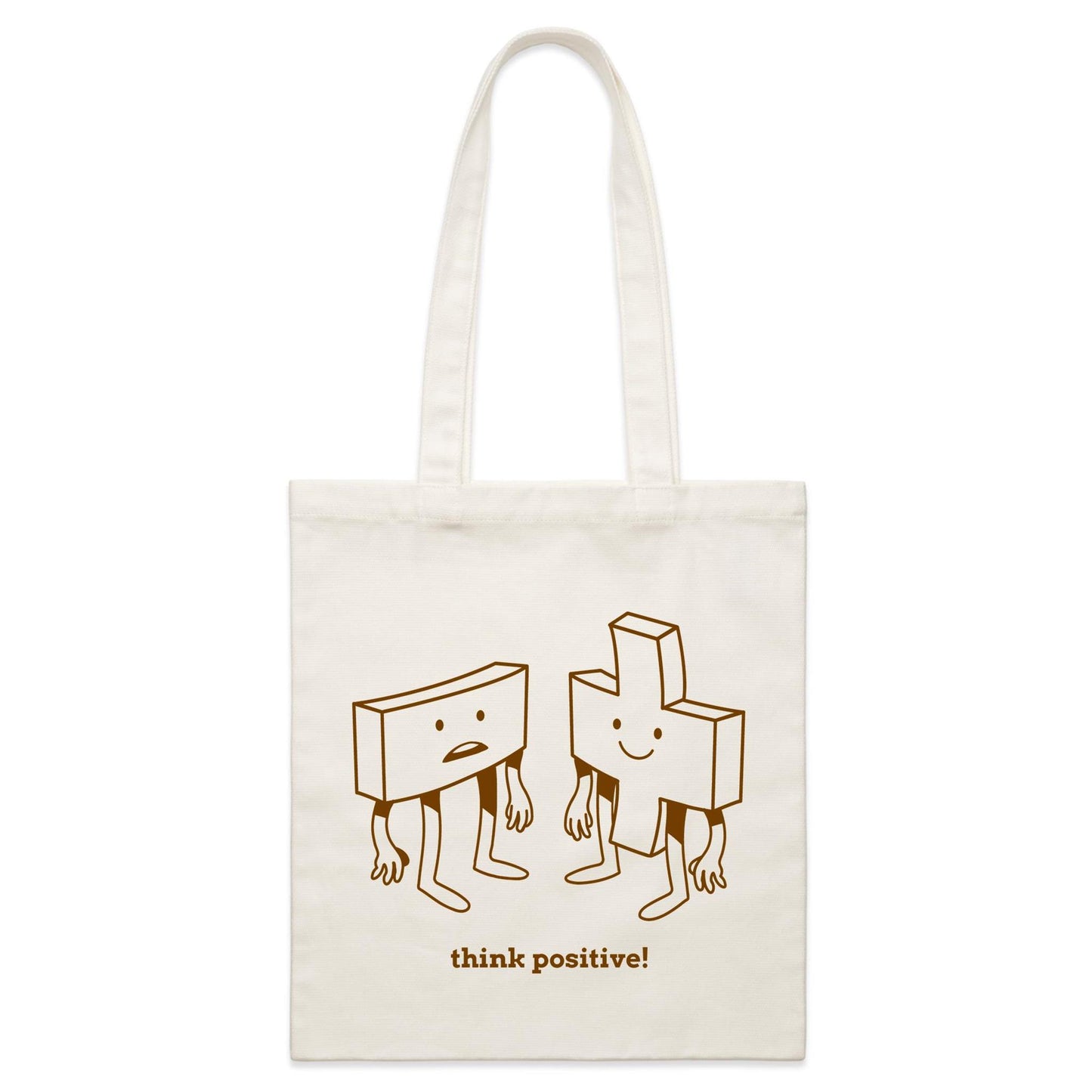 Think Positive, Plus And Minus - Parcel Canvas Tote Bag Default Title Parcel Tote Bag Maths Motivation