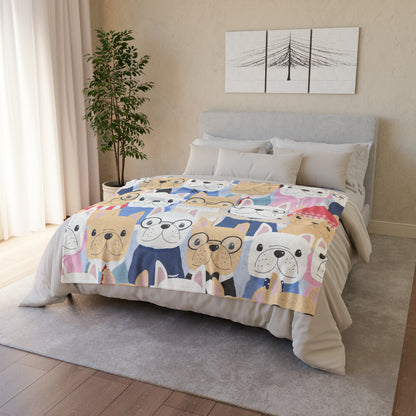 Dog Crowd - Soft Polyester Blanket 50" × 60" Blanket
