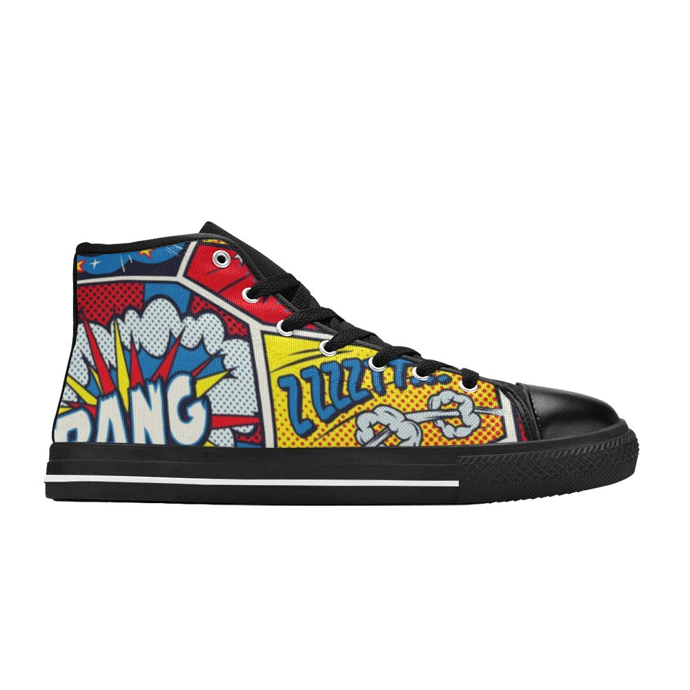 Comic Book - Women's High Top Canvas Shoes