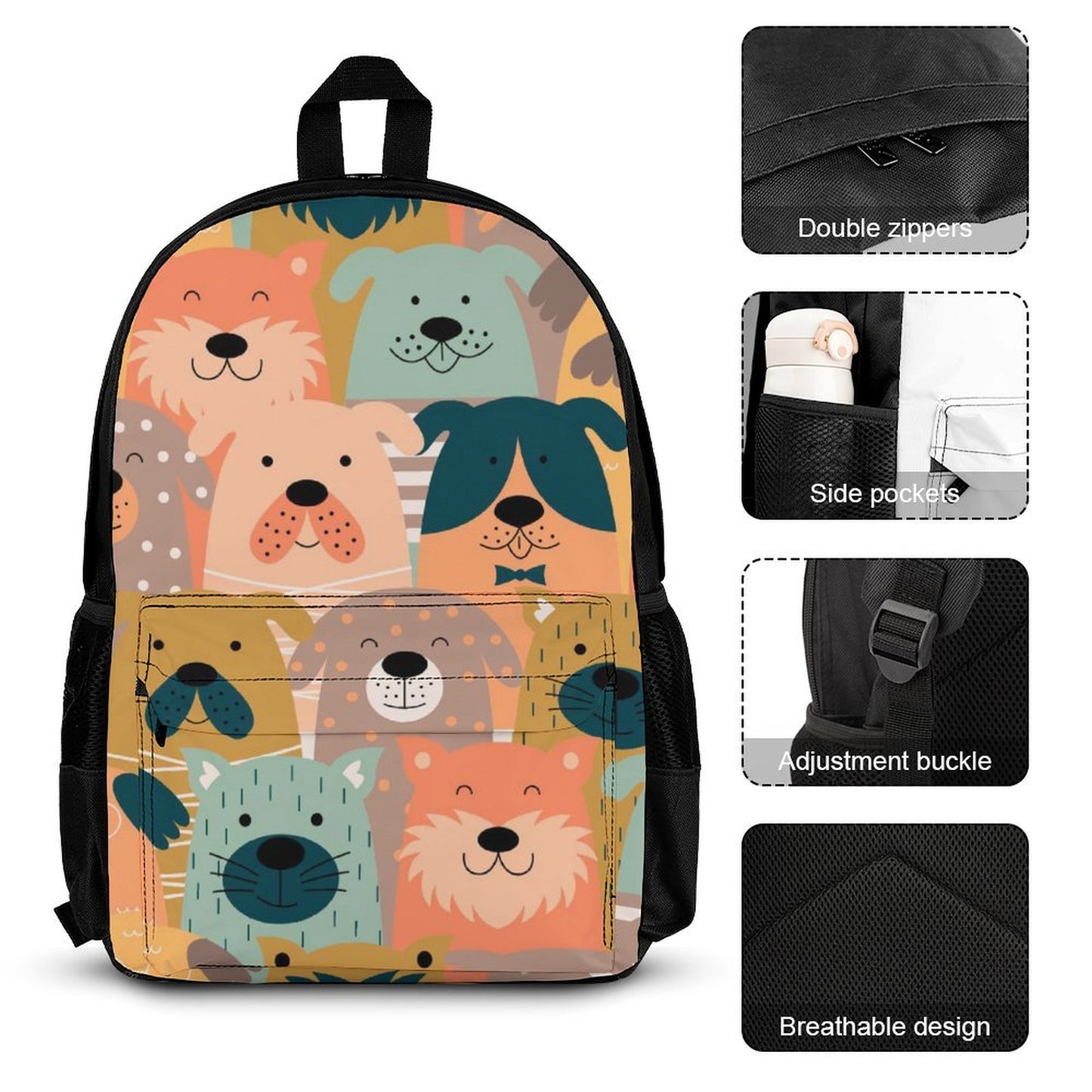 Lots Of Dogs - School Backpack Three Piece Set