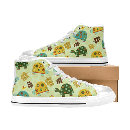 Retro Turtles - Women's High Top Canvas Shoes